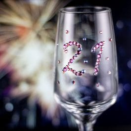 Custom Rhinestoned Birthday Glass