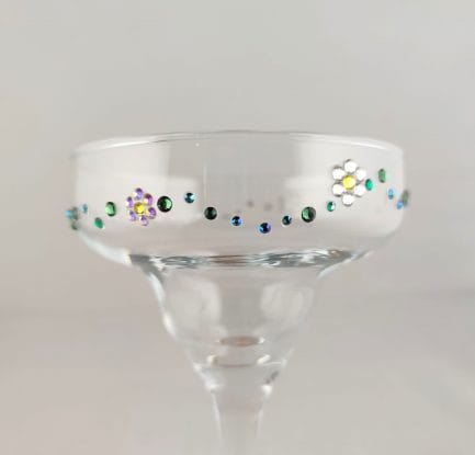 Daisy Chain Rhinestoned Glass