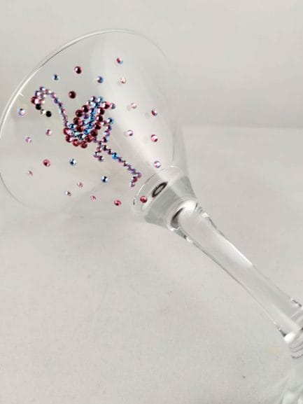 Sparkle flamingo glass