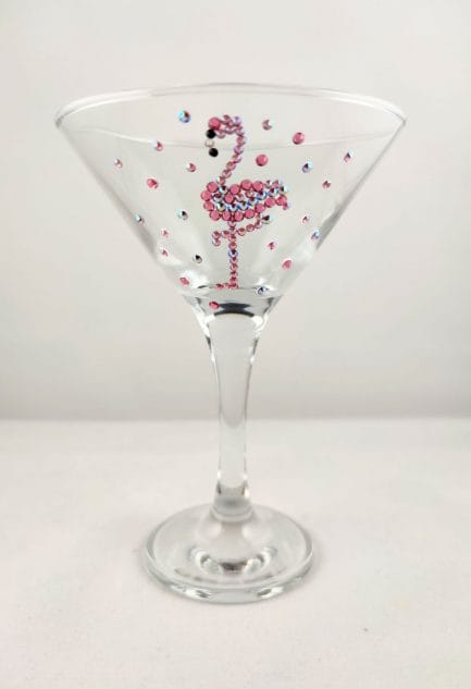 Sparkle flamingo glass