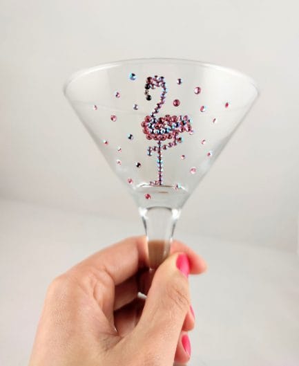 Sparkle flamingo glass
