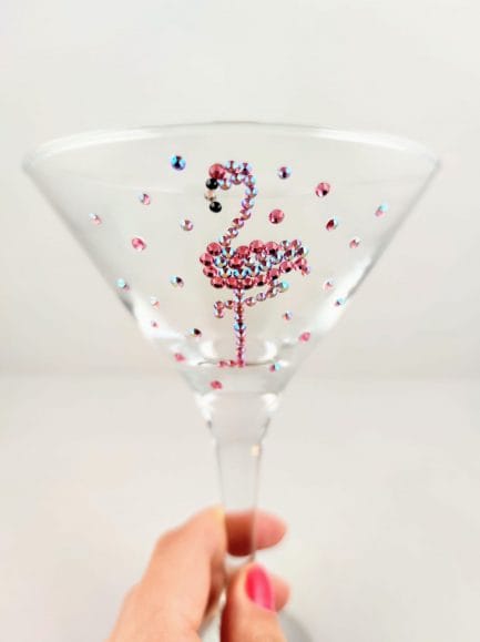 Sparkle flamingo glass