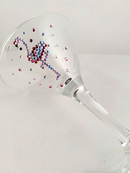Sparkle flamingo glass