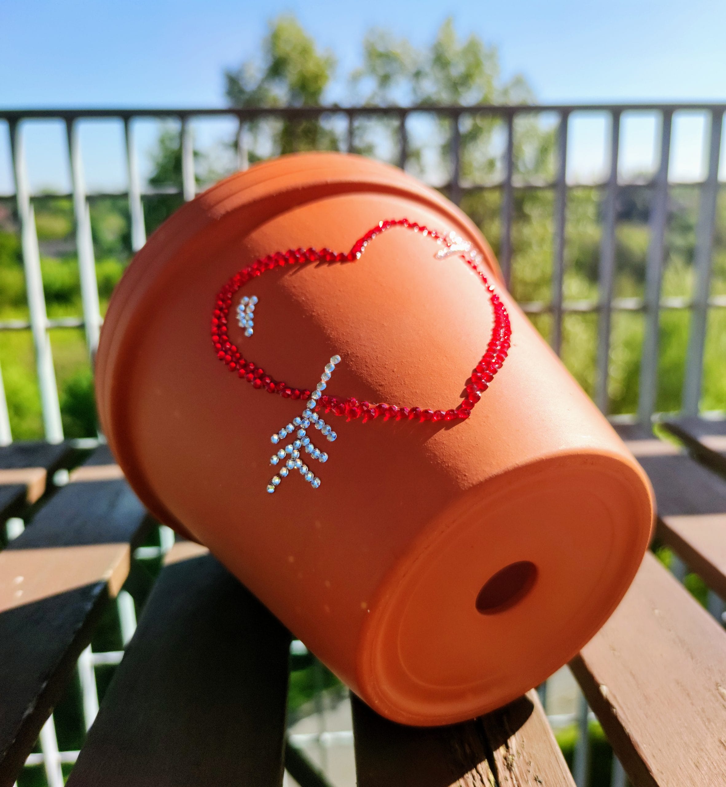 Personalised Sparkle Love Heart Plant Pot