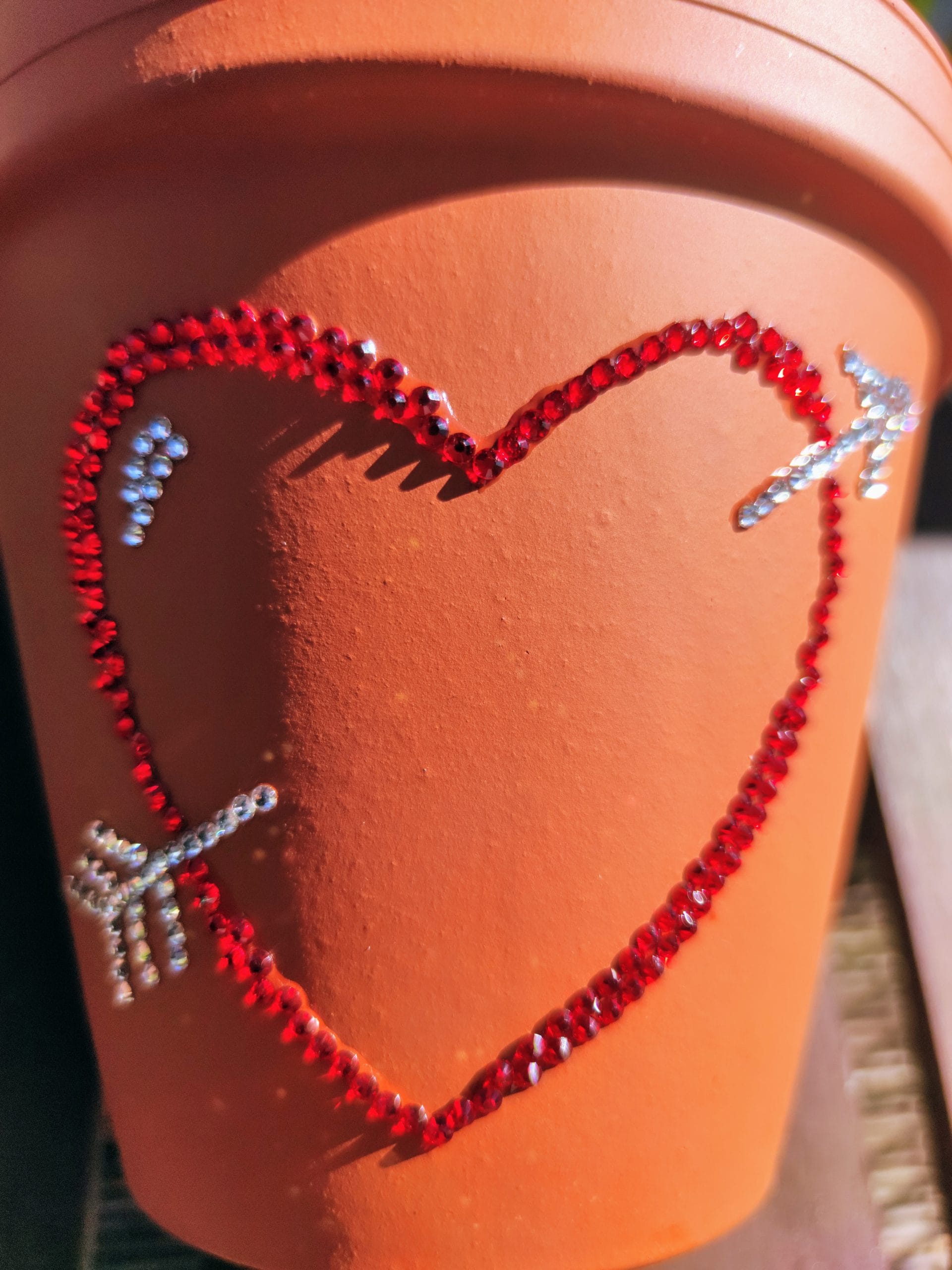 Personalised Sparkle Love Heart Plant Pot