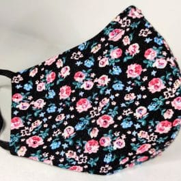 Black Floral Face Mask