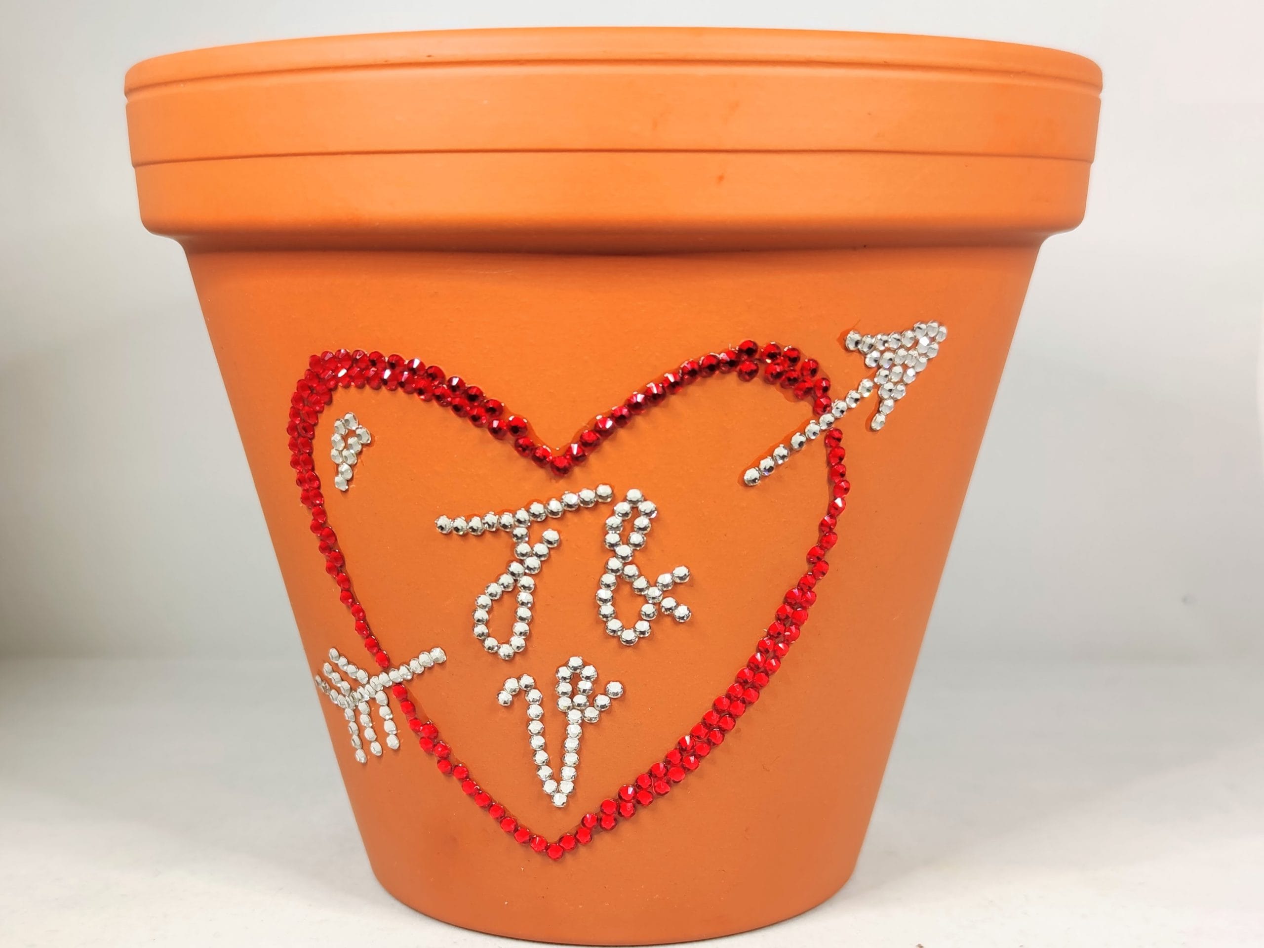 Personalised Sparkle Love Heart Plant Pot