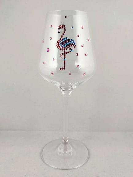 Sparkle flamingo glass