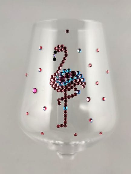 Sparkle flamingo glass