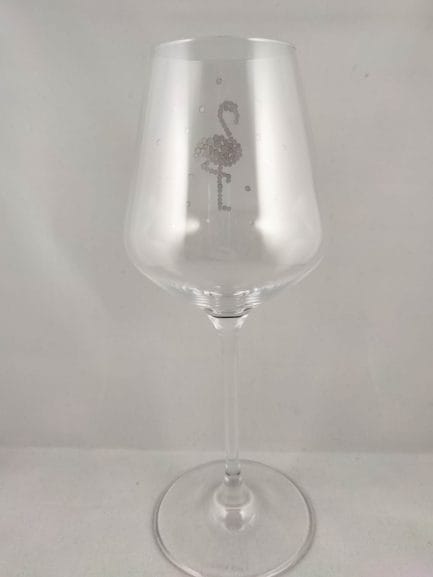 Sparkle flamingo glass