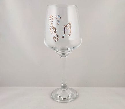 Rhinestoned Music Glass