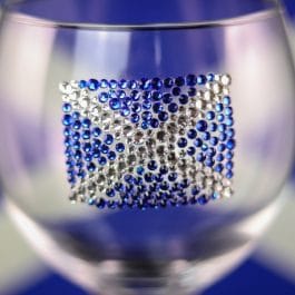 Scottish Flag Sparkly Glass