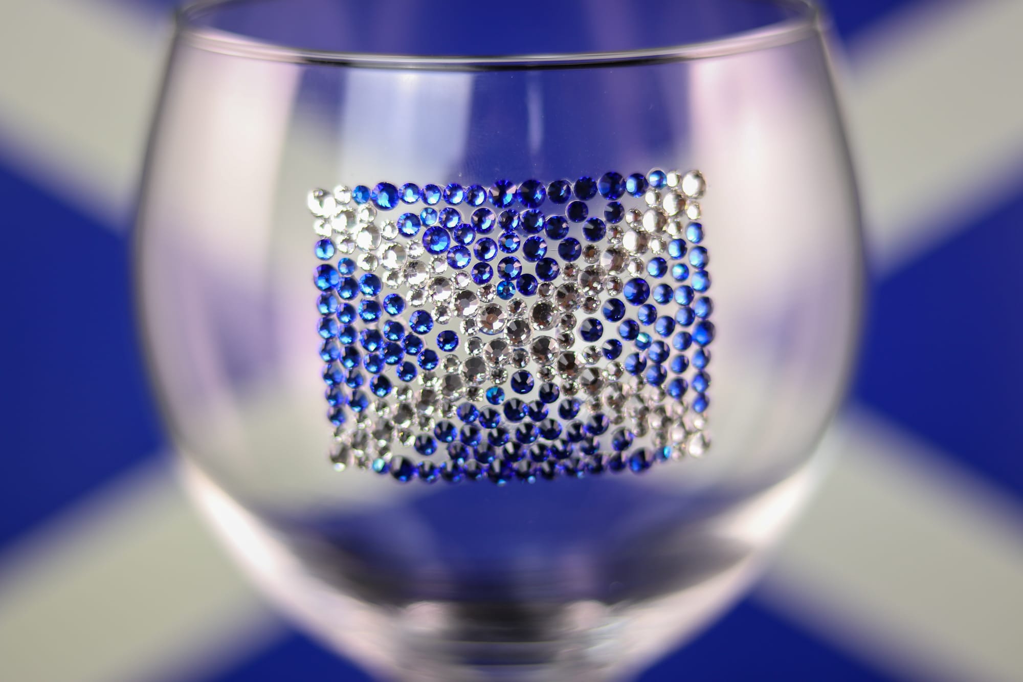Scottish Flag Sparkly Glass