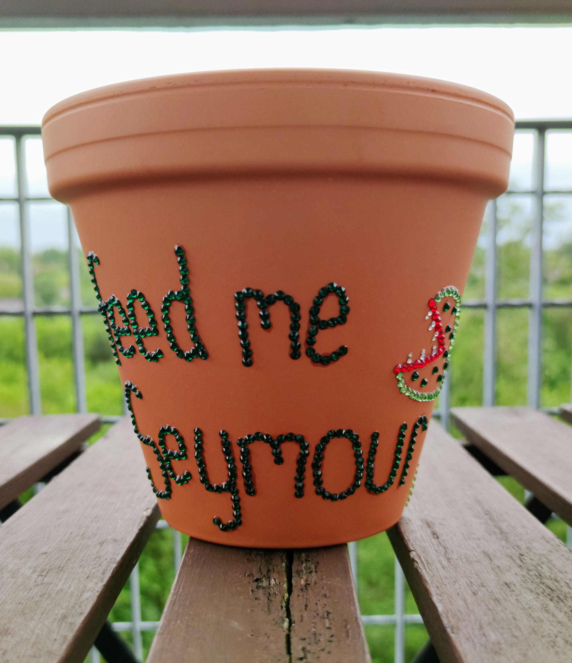 Feed Me Seymour Glitter Plant Pot