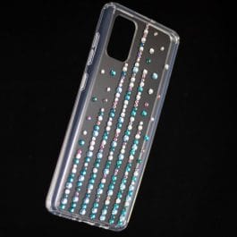 Cascading lines rhinestone crystal phone case