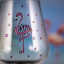 Sparkle flamingo glass