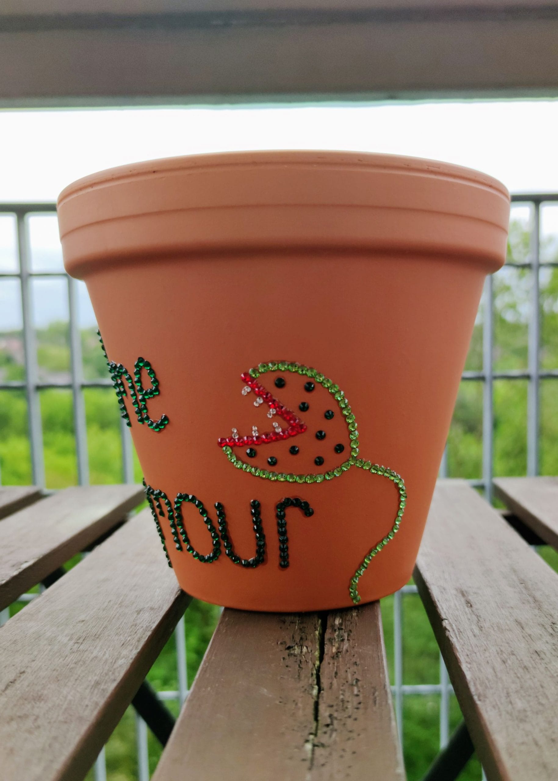 Feed Me Seymour Glitter Plant Pot