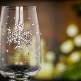 Rhinestoned Snowflake Christmas Glass